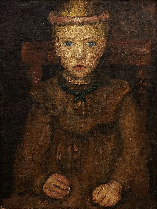 Seated girl with a green chain, 1904, Paula Modersohn-Becker
