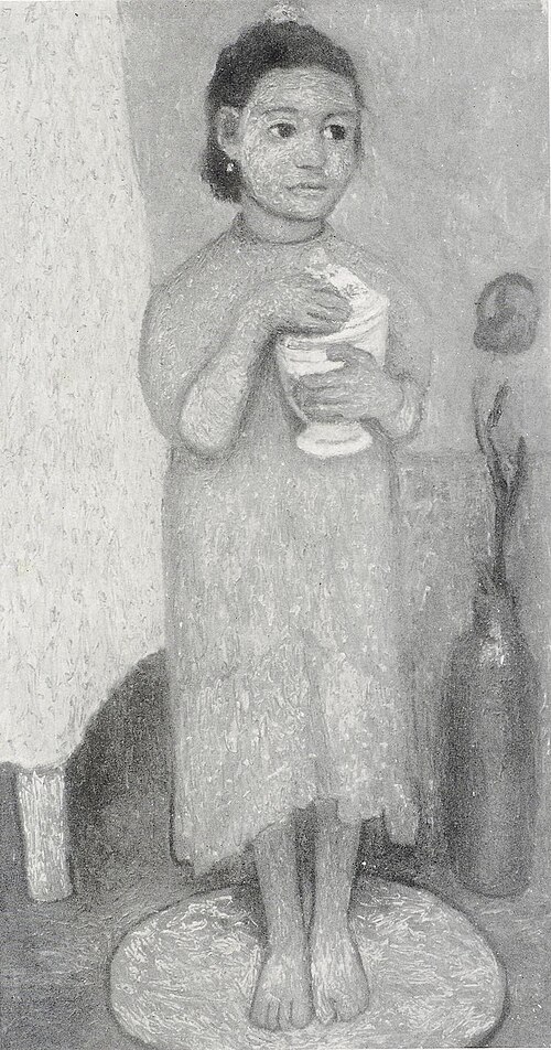 Italienisches Mädchen mit blauem Kleid, 1906, Paula Modersohn-Becker