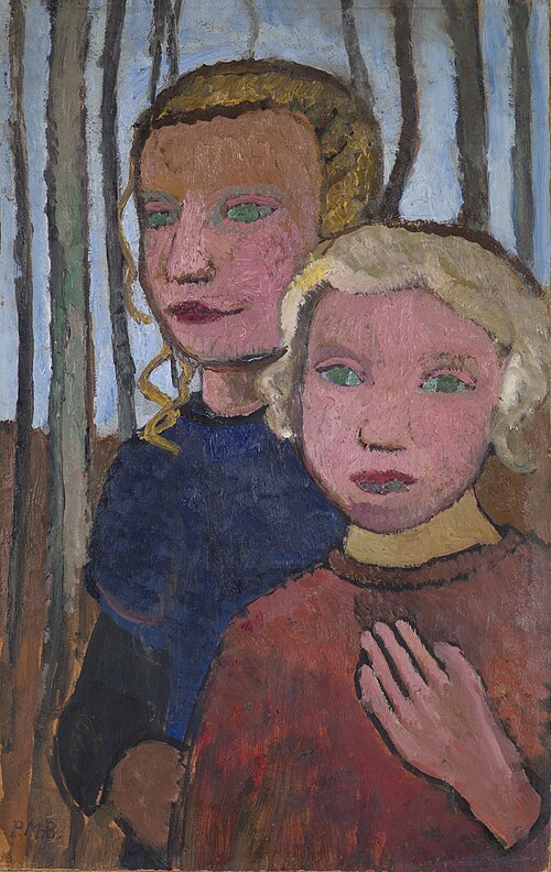 Two Girls in Front of Birch Trees, 1905, Paula Modersohn-Becker