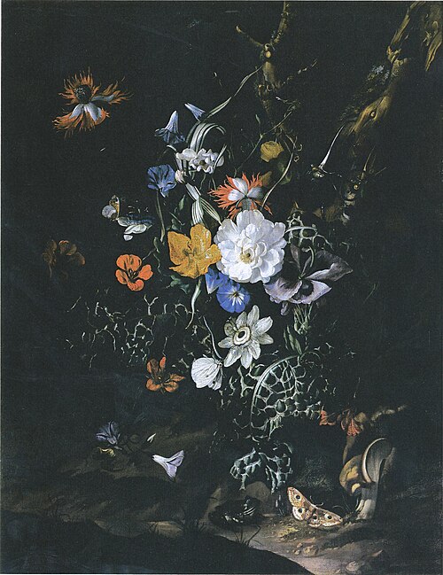 Forest recess with flowers, 1686, Rachel Ruysch