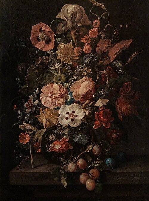 Still Life with Flowers and Grapes, 1703, Rachel Ruysch