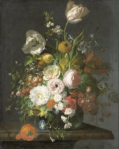 Still Life with Flowers in a Glass Vase, 1700, Rachel Ruysch