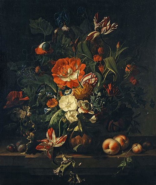 Flowers in a terracotta vase, 1700, Rachel Ruysch