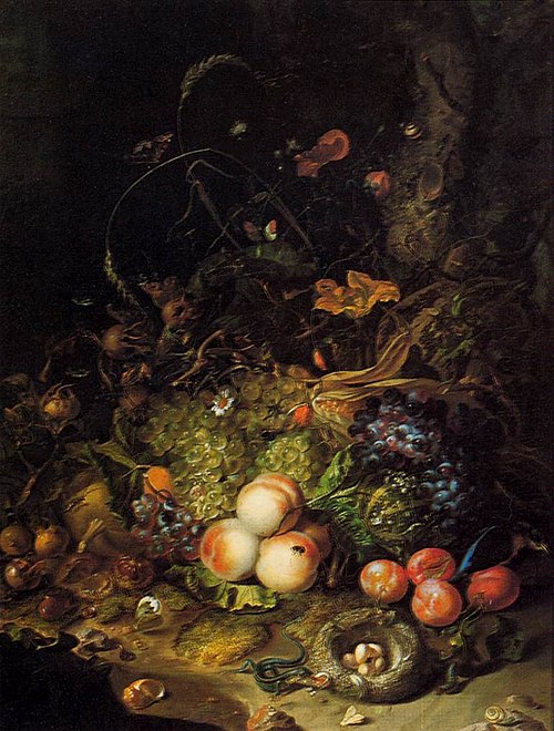 Fruits, fleurs et insectes, 1716, Rachel Ruysch