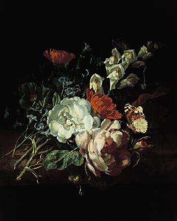 Nosegay on a Marble Plinth, 1695, Rachel Ruysch