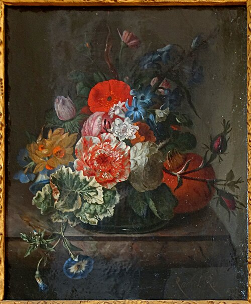 Roses and Tulips on a Marble Slab, 1747, Rachel Ruysch