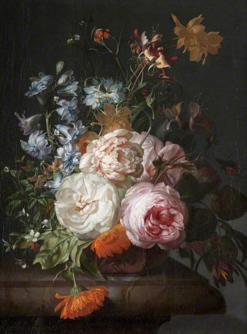Flowers in a Terracotta Vase, 1723, Rachel Ruysch