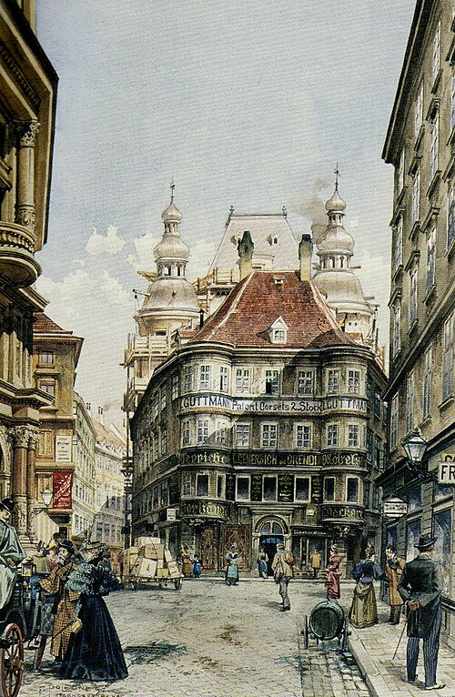 Wien, alter und neuer Regensburger Hof am Lugeck, 1897, 1897, Franz Poledne