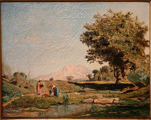 Les lavandières devant la Sainte Victoire, 1852, Paul Guigou