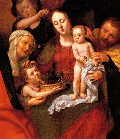 Holy Family with St Elizabeth and St John the Baptist, 1640, Pieter van Lint