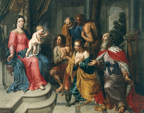 Our Lady with Child and Penitents, 1670, Pieter van Lint