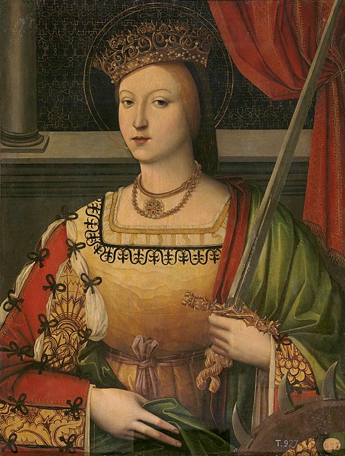 Catalina de Austria reina de Portugal como Santa Catalina, 1530, Domingo Carvalho
