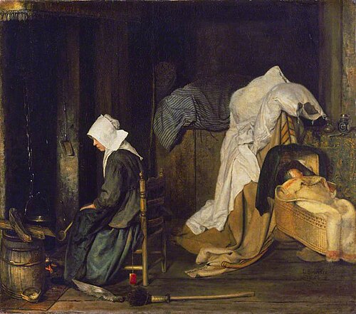 Interior with Woman Cooking, 1656, Esaias Boursse