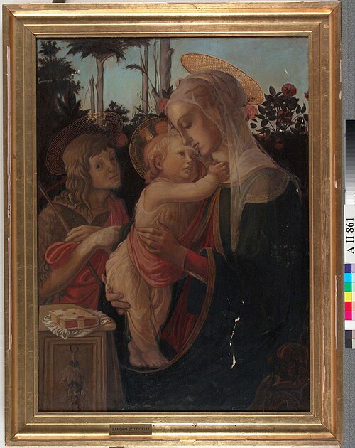 Madonna, Jeesus-lapsi ja Johannes, kopio Botticellin mukaan, 1908, Tyra Malmström