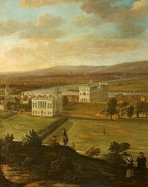 View of the Queen's House and Greenwich Palace from One Tree Hill, 1675, Hendrick Danckerts
