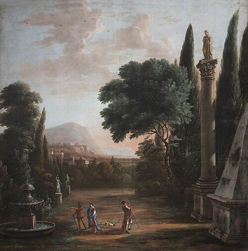 Figures in a Classical Garden, 1675, Hendrick Danckerts
