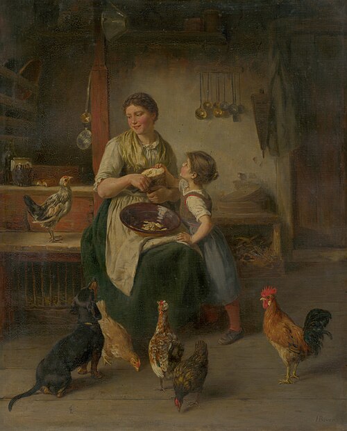 Krájanie chleba, 1870, Hermann Bever