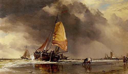 Dutch pincks off Hatwyk, 1853, Edward William Cooke
