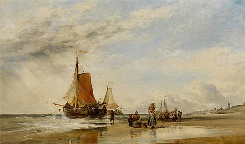 Dutch Pinks Ashore, Scheveningen, , Edward William Cooke