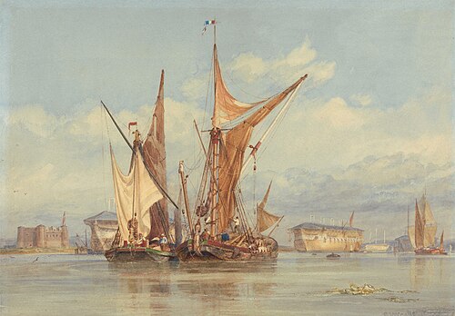 Bomb Proof Battery near Gillingham, on the Medway..., , Edward William Cooke
