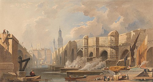 Old and New London Bridge, , Edward William Cooke