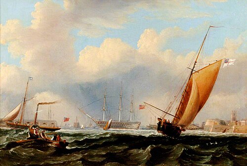 Shipping off Portsmouth, 1840, Edward William Cooke
