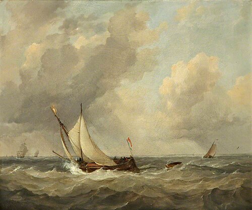 Dutch Boats Beating into the Scheldt, , Edward William Cooke