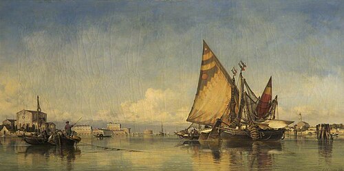 Canal Scene, Porto Del Lido, Venice, 1854, Edward William Cooke