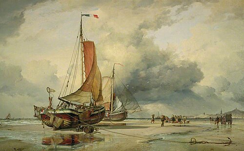 Dutch Pincks at Scheveningen, Holland, 1860, Edward William Cooke