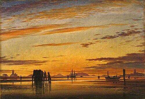 Venetian Lagoons – Sunset, 1862, Edward William Cooke