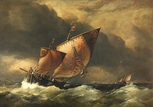Venetian Fishing Craft Caught in a 'Borasca', 1873, Edward William Cooke