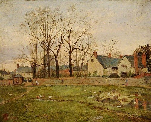 A Village Scene, 1879, Edward William Cooke