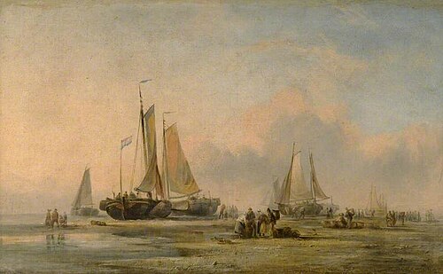 Coast Scene with Fishing Boats, , Edward William Cooke