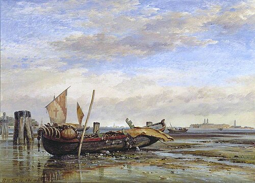 Boat, near Venice, 1858, Edward William Cooke