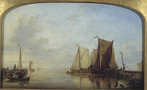 Dutch Boats in a Calm, 1843, Edward William Cooke