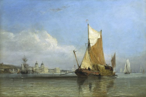 Hay Barge off Greenwich, 1835, Edward William Cooke