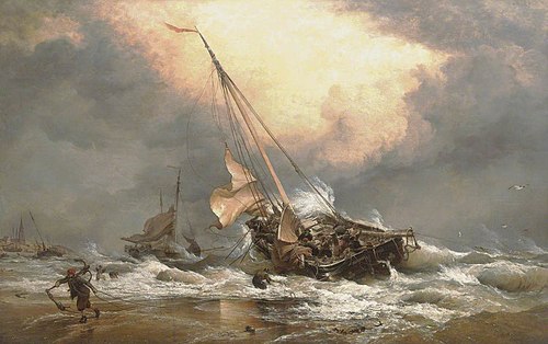 A North Sea Breeze on the Dutch Coast, 1855, Edward William Cooke