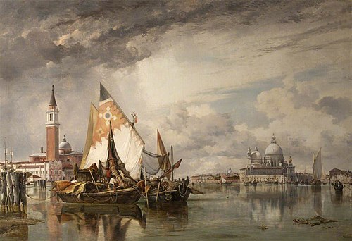San Giorgio Maggiore and the Salute, Venice, with Fishing Craft of Chioggia and the Lagune, 1852, Edward William Cooke