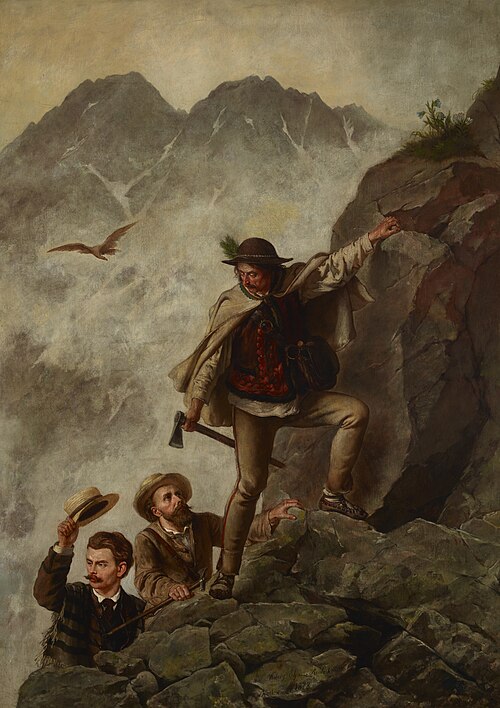Guide and Tourists in the Tatra Mountains, 1878, Walery Eljasz Radzikowski