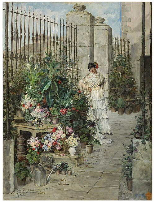 Puesto de flores, 1887, María Luisa de la Riva y Callol-Muñoz