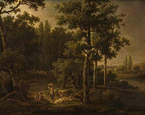 Landscape with flocks, 1787, Henri Joseph Antonissen