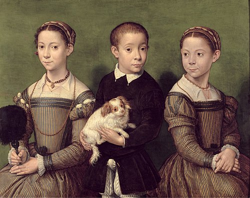Trois enfants avec un chien, 1580, Sofonisba Anguissola