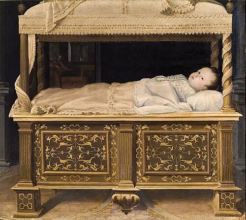 Newborn Baby in a Crib, 1583, Lavinia Fontana