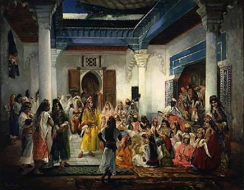 Fiesta de natalicio en Tánger o Los baños árabes, 1876, Alejandrina Gessler Shaw