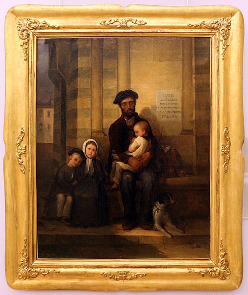 L'artigiano cieco e la sua famiglia, 1851, Giuseppe Moricci