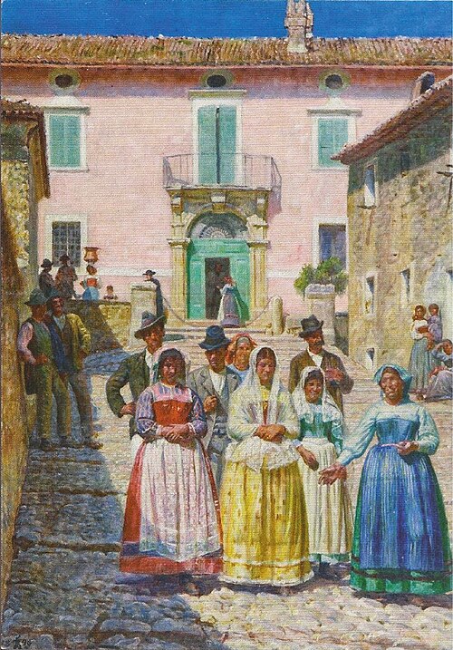 Wedding procession in Civita d'Antino., 1896, Kristian Zahrtmann