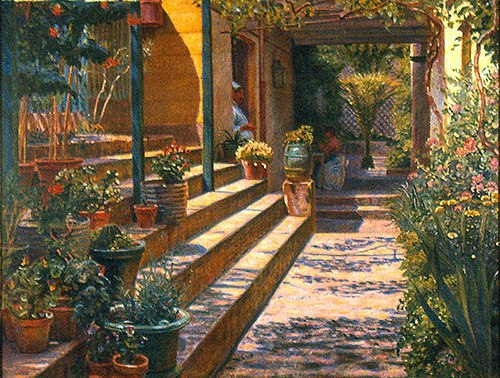 En køkkentrappe, 1908, Kristian Zahrtmann
