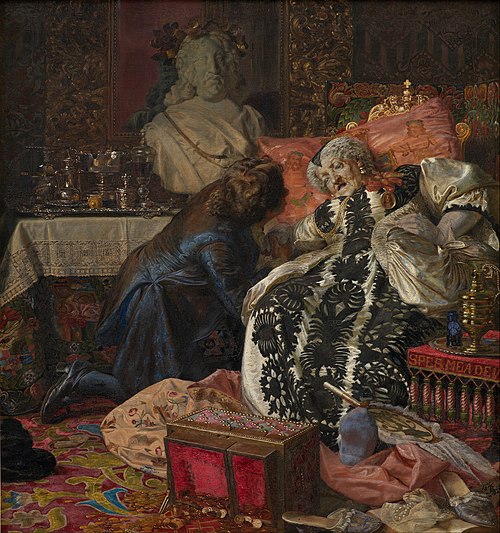 The Death of Queen Sophie Amalie, 1882, Kristian Zahrtmann