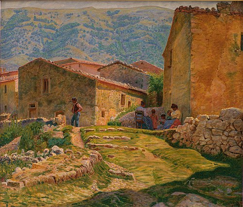 Solskinsformiddag i Civita d'Antino, 1905, Kristian Zahrtmann