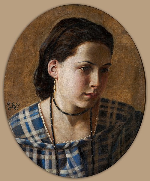 Portrait of Vilhemine Erichsen, 1867, Kristian Zahrtmann